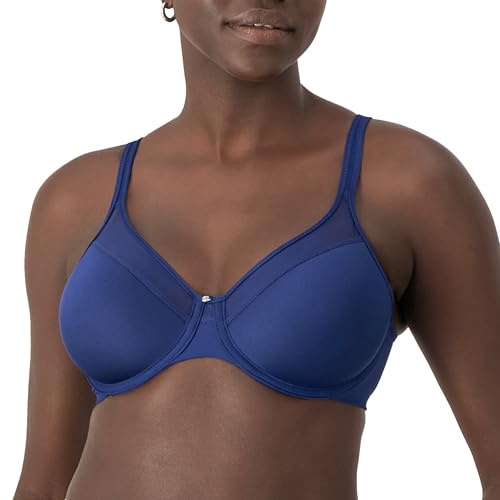 Bali Womens Underwire Bra, One Smooth Ultra Light T-shirt Convertible Full Coverage Bra, In The Navy 2, 38C US