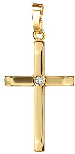 Anhänger-Kreuz mit Brilliant Goldkreuz für Damen, Herren und Kinder Kreuzanhänger Kettenanhänger + Schmuck-Etui