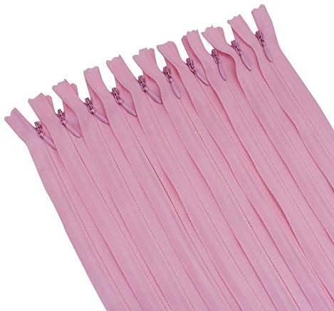 40Pcs 20 Inch Nylon Invisible Zippers Sewing for Tailor Sewing Crafts, Dresses, Skirts, Pillows DIY Crafter's Special (Pink)