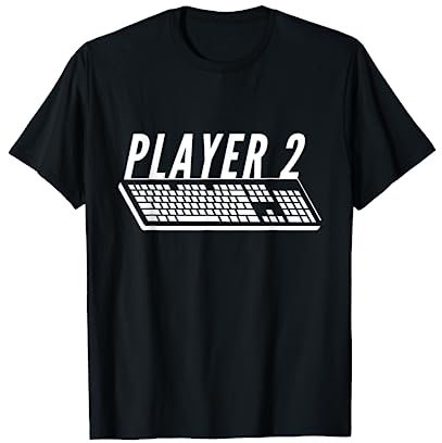 Spieler 2 PC Gamer Tastatur Dating Simulator Gaming Paar T-Shirt