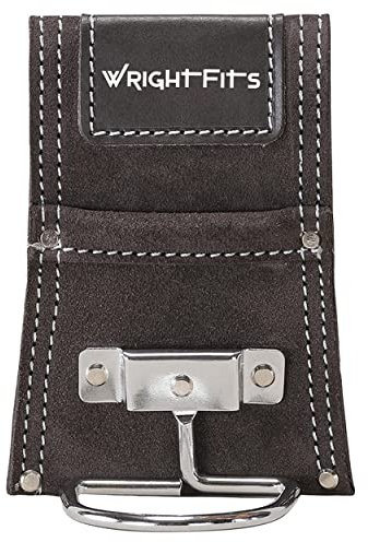 WrightFits Genuine Leather Hammer Holder – Heavy-Duty Hammer Holster with Steel Loop for Tool Belts | Durable Leather Tool Pouch for Builders, Carpenters & DIY Professionals