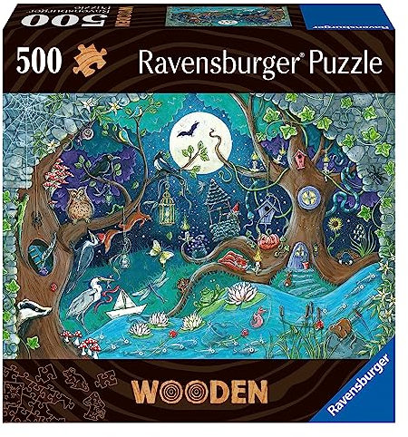 Ravensburger Wooden Puzzle 17516 - Fantasy Forest - 500 Teile Holzpuzzle für Erwachsene und Kinder ab 14 Jahren, mit stabilen, individuellen Puzzleteilen und 40 kleinen Holzfiguren (Whimsies)