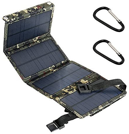 Vikbar solpanel, 80W bärbar utomhussolladdarsats med USB-portar DC 5V-utgång för smartphone, surfplatta, kamera, fläkt, ljus, kraftbank