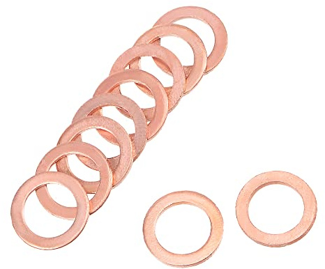 A ABSOPRO Rame Rondella M8 x 12mm x 1mm Piatto Sigillante Guarnizione anellos (Set di 20)