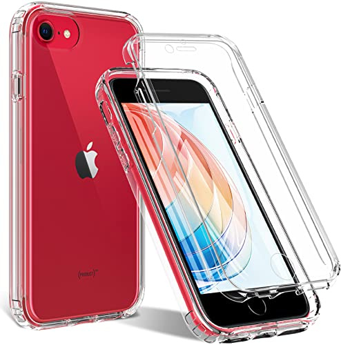 OWKEY iPhone SE 2020 Case, iPhone SE 2022/8/7 Case, 360° Full Body Heavy Duty Cover With Built-In Screen Protector, Shockproof Protective Phone Cover for iPhone SE/8/7 3rd 2nd Gen 4.7” (Clear) | With Built-In Screen Protector, Shockproof Protective Phone Cover for iPhone SE/8/7 3rd 2nd Gen