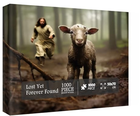 Puzzle cristiani per adulti 1000 pezzi, puzzle religioso di Gesù, puzzle di pecora lampada per pittura murale soggiorno