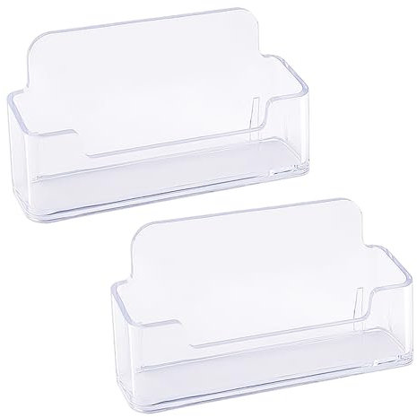 COACOM 2 Visitenkartenhalter, Transparente Visitenkarten-Displaybox Für Personalisierte Visitenkarten – Für Den Schreibtisch, Den Empfang Und Den Einsatz Auf Messen – Für 30–50 Visitenkarten.