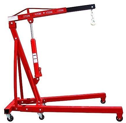 2 Ton Folding Mobile Crane, Engine Hoist Hydraulic Lift Crane Hoist Tool for Truck CAIHUA (Color : 3T fixed thickened crane)