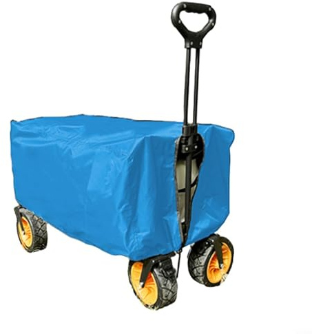 Folding Wagon Cover, Garden Wagon Cover, Festival Trolley Cover, Pull Along Trolley Cover, Waterproof Dustproof -UV Resistant, Only Cover, 90 * 50 * 45 cm(Blue)