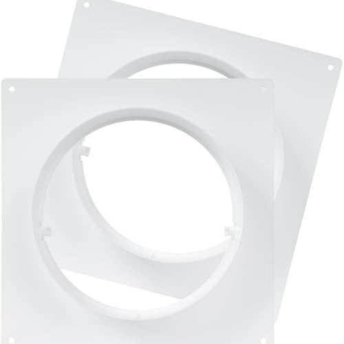 2er-Pack 150 mm Kanalverbinder Flansch, Kunststoff gerader Rohrflansch für Heizung, Kühlung, Lüftungssystem (15 cm) - Wandflansch für Klimaanlage, Abluftschlauch, Abluftrohr, Lüftungsrohr