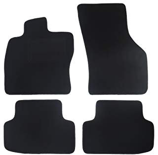 Fußmatten passend für Mitsubishi Lancer VIII Typ CYA, CZA, CXA (Baujahr 2008-2017), Deluxe schwarz | 4-TLG | Umrandung braun