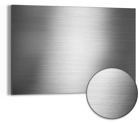 DEQORI Metall Magnettafel | 60x40 cm cm groß | Motiv Gebürstetes Aluminium | Whiteboard für alle Magnete | Magnetboard Wand-Tafel für Küche & Büro | Design Magnetwand Pinnwand magnetisch