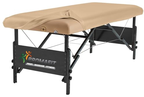 Promafit® Ölresistenter Bezug - Liegenbezug für Massageliege - wasserabweisend und ölabweisend - Schutzbezug - Überzug, Spannbezug zum Schutz ihrer Liege (Mokka Beige)