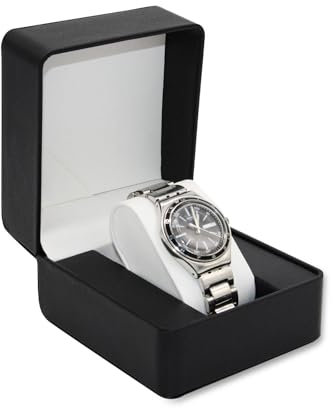 xyzmilz Einzeln Uhrenbox Herren 1 uhr uhren aufbewahrungsbox mit Abnehmbaren Uhrenkissen für Armbanduhren und Smartwatches, Watch Case Uhrenkoffer PU-Leder Uhrenaufbewahrungsbox für Damen (Black)