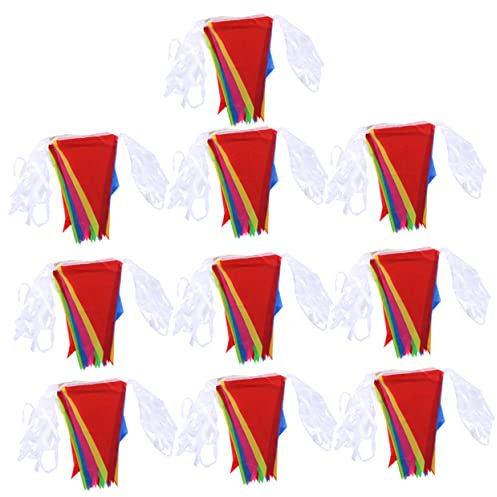 Abaodam 10pcs Dreieck Bunting String Flagge Set Geburtstag Banner Party Dekorationen Bunte Bunting Für Party Supplies Einfach Zu