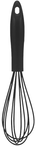 Silicone Balloon Whisk, Perfect for Non-Stick Cookware, Milk and Egg Beater Blender, Heat Resistant Kitchen Whisks for Whisking, Cooking, Baking, Beating, Frothing & Stirring (Black)