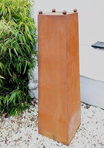 Trädgård, ädelsten, kon av metall, rost, 100 cm hög, för eldskål, växtskål, stativ, trädgårdsdekoration 029075, 7,3 kg
