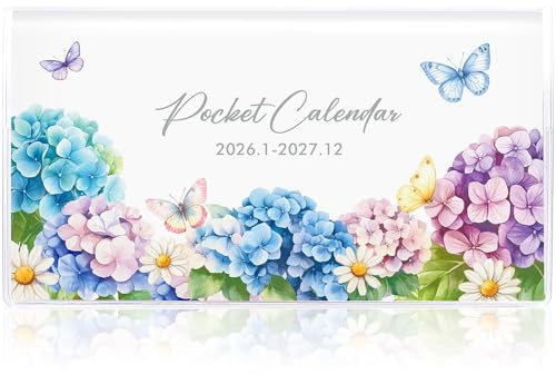 Pocket Calendar 2026-2027 for Purse, Small Pocket Planner 2026-2027 for Purse 3.5×6.5In,24 Month Organizer from Jan 2026- December 2027 Mini Planner with Pvc Cover for Organizing & Planning
