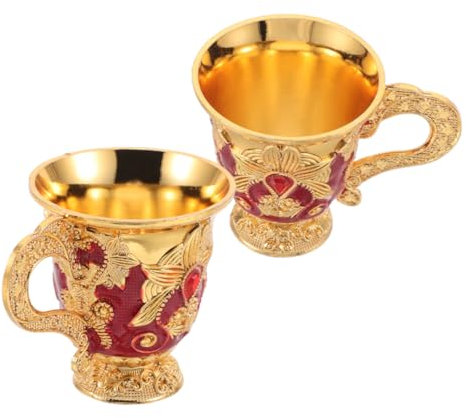 Hemobllo 2piezas Cáliz Artesanal Diseño Floral Copa Vintage De Zinc Para Fiesta De Halloween