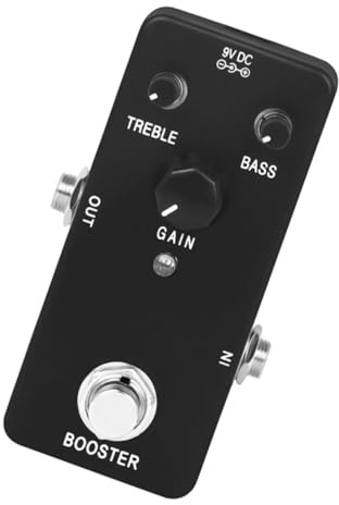 Analoges Delay Gitarreneffektpedal Pure Booster für E-gitarre | Schwarz, Abs Gehäuse, Präzise Klangregelung, Selbstgemacht Projekte, Kompaktes Effektgerät