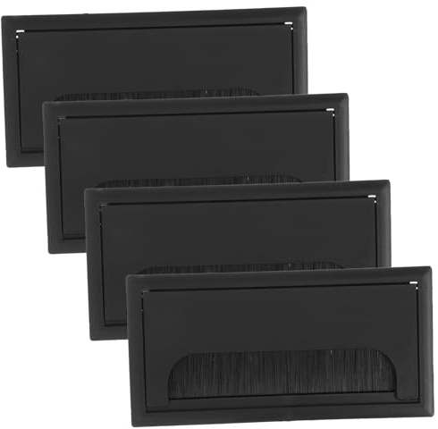 Sewroro 4 Piezas Pasacables Escritorio con Cepillo Antipolvo Organizador Cables para Oficina Gestión Ordenada y Fácil Instalación