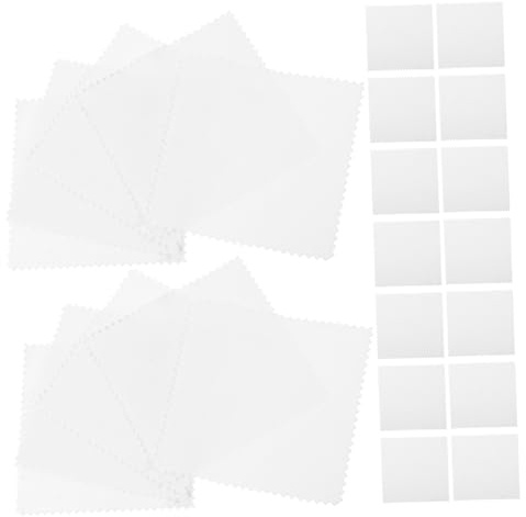 Hemobllo Lot De 50 Chiffons De Nettoyage Et Polissage Pour Bijoux En Daim 8x8 Cm Blanc, Multi-usages Pour Argenté, or Et Lunettes, Pour Entretien Et Protection Au Quotidien