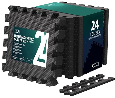 CLP Bodenschutzmatte Fitness 30x30 cm groß extra dick Set Puzzlematte, rutschfeste Schutzmatten für Pool, Fitnessraum und Boden