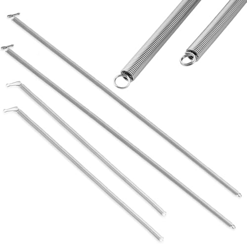 20 Inch Screen Door Spring, 4 Pack with Hook Ends Long Extension Spring Screen Door Closer Springs Self Closing Garage Door Springs Replacement Hardware for Screen Doors Camper Construction, 2 Sizes