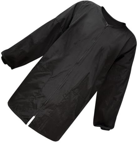 SEWACC Friseurumhang Lang Mit Ärmeln Aus Polyester Schwarz Für Salon Friseure Spa Schutzkleidung