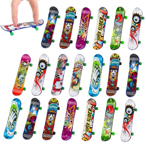 WUYJI Mini skateboard Mini pattini da dito da 20 pezzi, eleganti pattini da dito, mini pattini,regali di compleanno per bambini con skateboard,pattini professionali(stili casuali)
