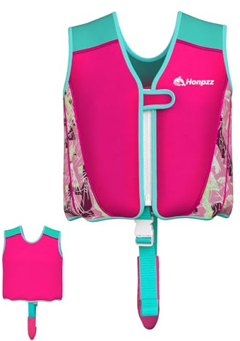 Chaleco de Natación,Chaleco Natacion Niño Certificado TÜV y CE,Chaleco Flotador Bebe de Premium Neopreno,Chaleco Bebe Piscina Ajustable con 8 Paneles de Flotación,Chaleco Flotador Bebe 1 año,Rosa-S