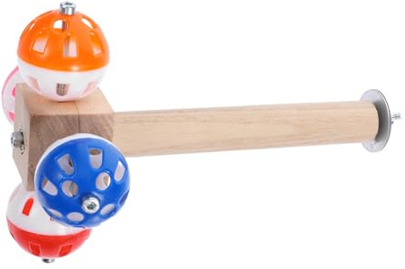Kichvoe Papageienkäfig mit Drehbarem Holz Kugelgelenk Natürliches Holz und Abs Material Komfortabel für Kleine Vögel und Papageien im Vogelkäfig Abenteuer Zufällige Farbe