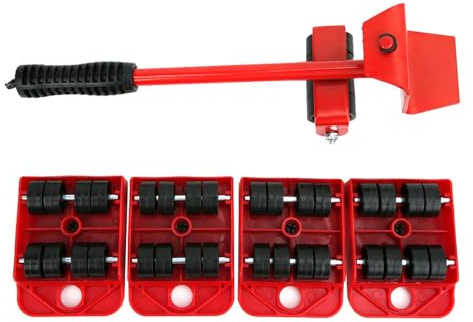 Cryfokt Furniture Moving Tool Efficient Heavy Transports Shifter Mover for Home Use Plastic Iron Red Crowbar Red Panel