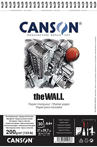 Canson The Wall Spiralalbum 30 Blatt extra glatt 200g/m² 21 x 29,7 cm weiß
