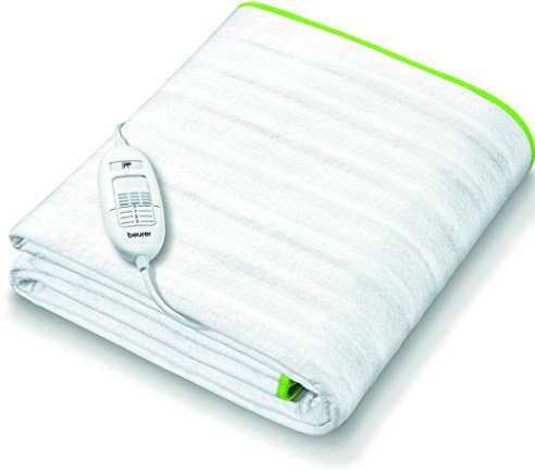 Beurer TS15 Ecologic+ Heated Underblanket | Double electric blanket with elastic straps for a non-slip fit it to your mattress | Easy-to-use | Machine washable | Soft and breathable | Size 152x122cm