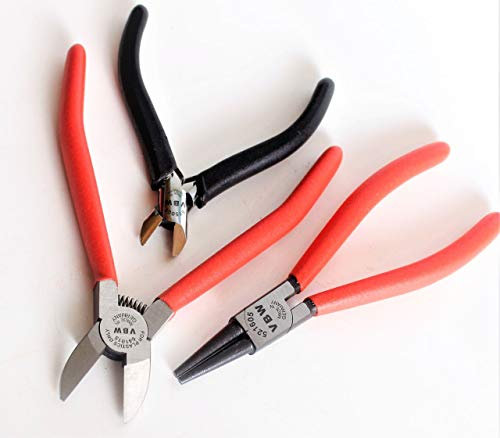 VBW Elektrikerzangen Set 3 tlg. Zangen-Set Rundzange Seitenschneider Glasfaser