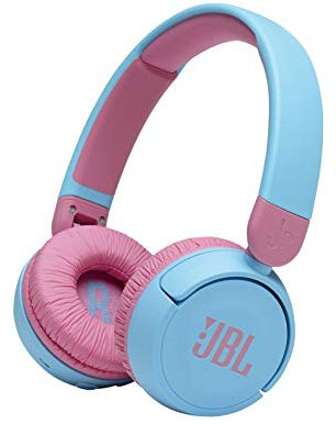 JBL Jr 310 BT Children's On-Ear Headphones with Bluetooth and Built-In Microphone, Blue and Pink