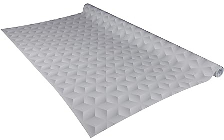 Venilia Möbelfolie selbstklebend, Cubic, 90 cm x 2,6 m, Deco Premium, PVC, langlebig, einfache Entfernung, hitzebeständig, reißfest, 54948