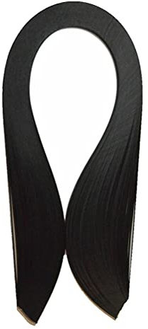 Easy PaperArt Schwarze Quilling-Streifen, Papier, 3 mm, einfarbig, Papier, Filigé, Basteln, Origami-Streifen, 3 mm, 120 Stück, 53,3 cm Länge