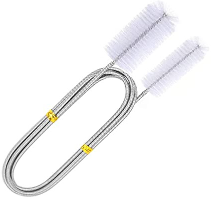 Voarge Aquarium Reinigungsbürste, 150cm Aquarium Reinigungsbürste Flexible Double Ended Aquarium Schläuche Filter Rohrbürste, für Aquarium (Weiß)