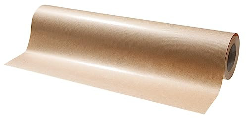 Deco Woerner Umweltfreundliches recyceltes Geschenkpapier Kraftpapier, Secare Rolle 50 m