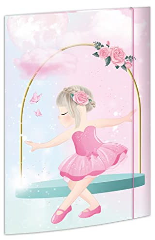 RNKVERLAG 45372 - Zeichenmappe Ballerina 310 x 440 mm, Dokumentenmappe für DIN A3, mit Gummizugverschluss, 1 Stück