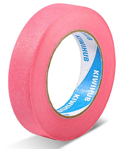 KIWIHUB Pink Painter's Tape,1 x 60 Yards - 14 Day Easy Removal Decorative Masking Tape for Painting,Labeling,DIY Crafting,Decoration and School Projects