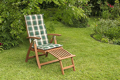 Yoursol by Merxx Klappstuhl Comodoro mit Fußteil, Verstellbarer Klappstuhl mit Sitzkissen, Klappsessel, Holzstuhl