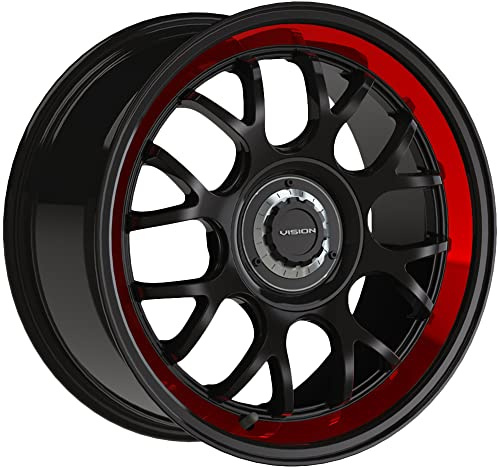 Vision 478 Alpine 18x8.5 5x108/5x4.5 +35mm Black/Red Wheel Rim 18 Inch