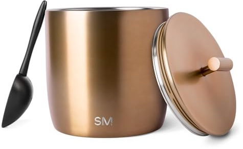 Simple Modern Vacuum Insulated Ice Bucket with Lid and Scoop | For Cocktail, Champagne, Wine, Beer, & Hosting | Stainless Steel 100oz Capacity for Large Parties | Rocks Collection | Metallic Gold