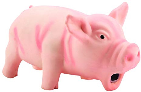 Marooma Niedliches Schweinchen, Grunzendes Quietschendes Latex-Kauspielzeug für Hunde und Welpen, Lustiger und Interaktiver Spielbegleiter, Hundespielzeug für Aggressive Kauer,(Rosa)