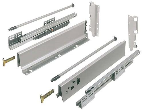 Stolmet Schubladensystem Schubladenschiene Hoch Vollauszug Teleskopschienen Teleskopauszüge Schubladen Schienensystem Schubladenauszug bis 40 kg Höhe 210 mm L400