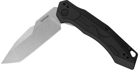 Kershaw Analyst Pocket Knife, Black, 3.25 Inch Stainless Steel Tanto Plain Edge Blade, EDC with Assisted Opening, 4-Position Clip Carry, Everyday Carry Pocket Knife for Men and Women