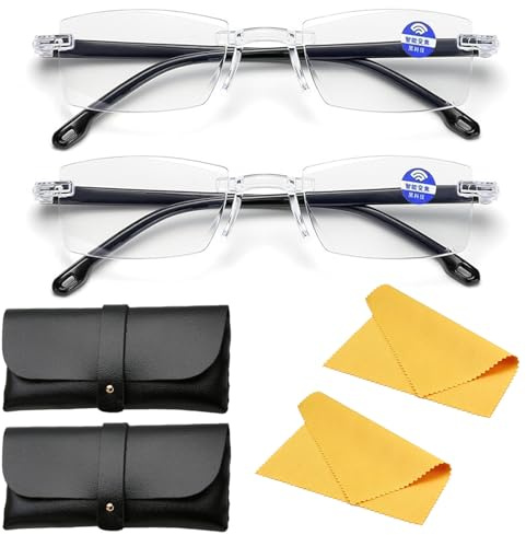 Intelligente Zoom Lesebrille 2pcs Autozoom Brille für Presbyopie Passen Sie Die Brille Mit Klarem Fokus für Männer Und Frauen Automatisch an Zeigen Sie Klare Sicht Und Flexible Bügel